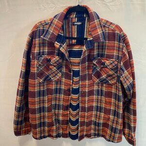 Men's Long-Sleeve Plaid Shirt Size Large Men's Very Warm/Thick Flannel